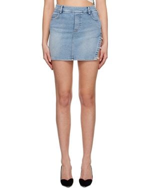 J6 Mini-jupe bleue en denim à boutons