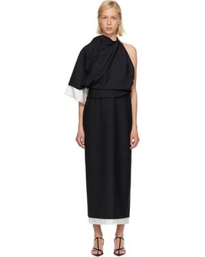 Rohe Draped Open Back Midi Dress - Black