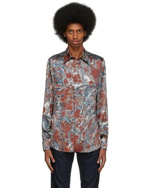 Dolce & Gabbana ブラウン シルク シャツ - ブラック