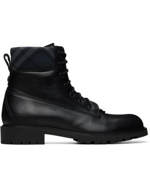 Burberry Leather Durham Boots - Black