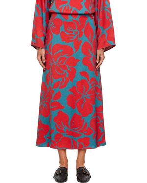 Dries Van Noten Floral Maxi Skirt - Red