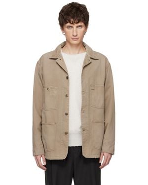 Maison Margiela Herringbone Workwear Jacket - Natural