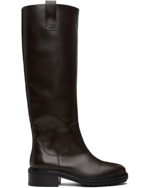 Aeyde Henry Leather Knee-High Boots - Black