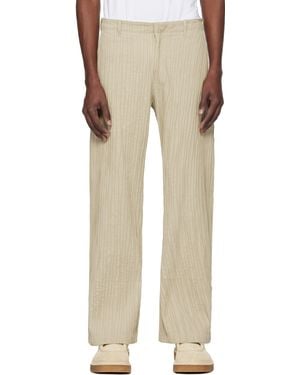 Tondolo Taupe Gilled Pants - Natural
