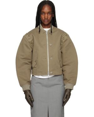 Our Legacy Khaki Frill Bomber Jacket - Multicolour