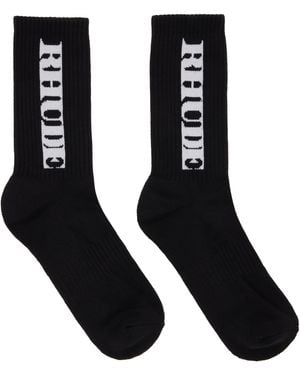 Rhude Chaussettes Noires À Logo Vertical