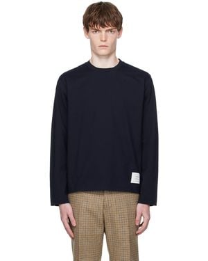 Thom Browne Oversized Long Sleeve Medium Weight T-Shirt - Blue