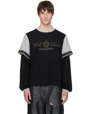 we11done Double-Sleeve Tape Long Sleeve T-Shirt - Black