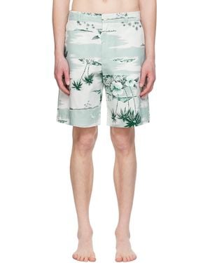 Maison Kitsuné Maillot de bain de style surf vert - Bleu