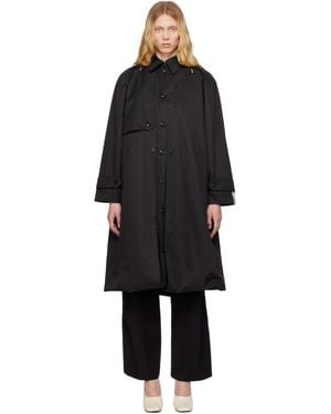 ROKH Balloon Shape Buttoned Trench Coat - Black