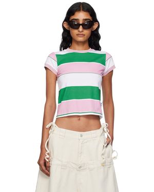 Abra T-Shirt Vert Et Rose À Rayures Exclusif À Ssense - Multicolore
