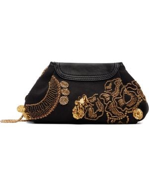 Dries Van Noten Small Embroidered Clutch - Black