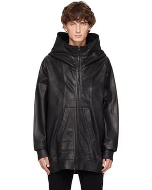 Julius Coated Hooded Jacket - Black