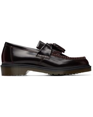 Dr. Martens Burgundy Adrian Arcadia Leather Tassel Loafers - Black