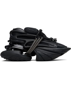 Balmain Leather Unicorn Low-Top Trainers - Black
