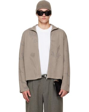 Our Legacy Taupe Shrunken Full Zip Sweater - Brown