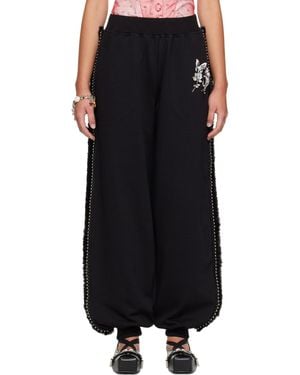 Chopova Lowena Fuzzy Pearl Joggers - Black