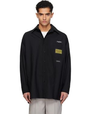 MM6 by Maison Margiela Tailored Wool-Blend Shirt - Black
