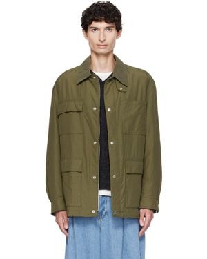 BOSS Khaki Water-Repellent Field Chequered Lining Jacket - Green