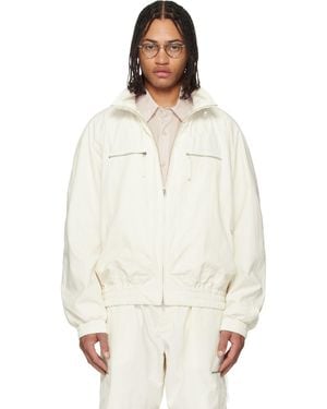 WOOYOUNGMI Off- Zip Detail Windbreaker Jacket - White