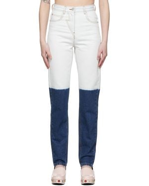 Pushbutton Off-white & Blue Dip Dye Jeans