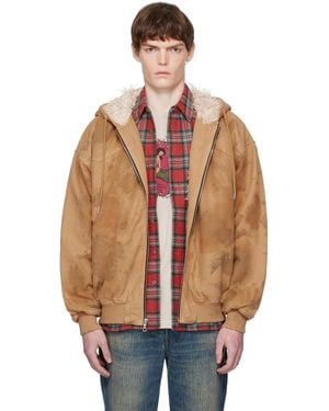 Cout de la Liberte Tan Dirty Mike Woven Canvas Lined Jacket - Blue