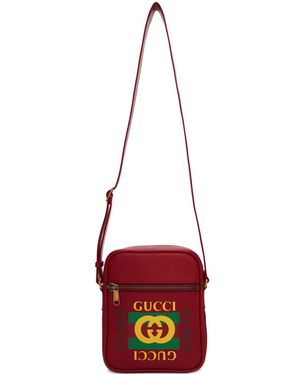 Gucci Print Messenger Bag - Red