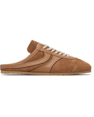 Dries Van Noten Tan Suede Trainer Mule Loafers - Black