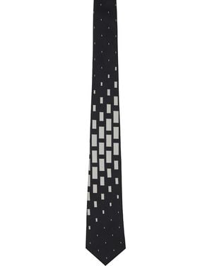 Yohji Yamamoto Square Pattern Jq Derby Tie - Black