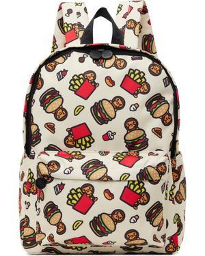 A Bathing Ape Moyen Sac À Dos Blanc Cassé À Motif Graphique À Baby Milo - Noir