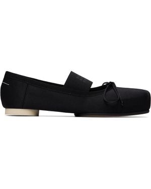 MM6 by Maison Margiela Square Toe Ballerina Flats - Black