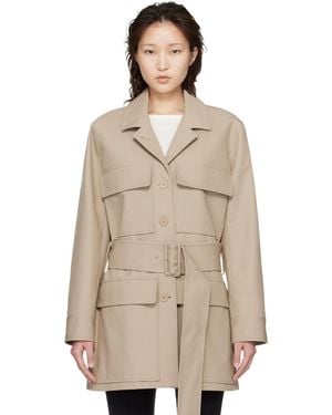 Courreges Utility Belted Coat - Natural