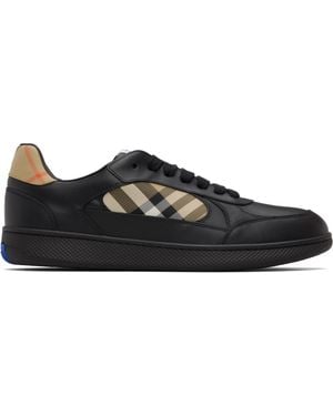 Burberry Leather & Check Terrace Sneakers​ - Black