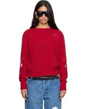 STEFAN COOKE Slashed Shaggy Jumper - Red