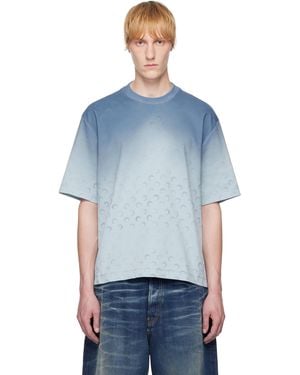Marine Serre Moon Faded Jersey Loose Fit T-Shirt - Blue