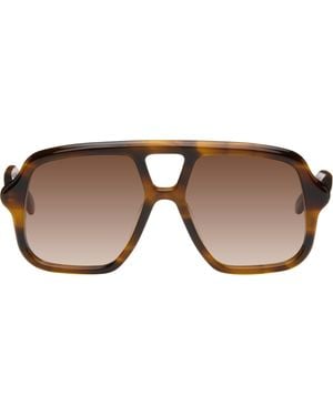 Loewe ブラウン Slim アビエイターサングラス - ブラック
