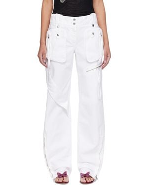Blumarine Ssense Exclusive Denim Cargo Trousers - White