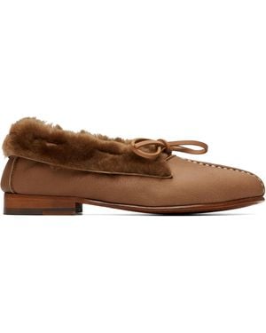 Hereu Tan Tilla Shearling Loafers - Brown