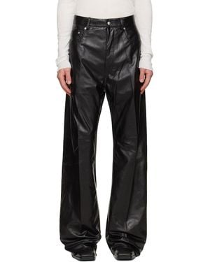 Rick Owens Tower Geth Leather Trousers - Black