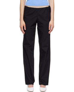 Brooke Callahan Pantalon De Détente Noir À Cordon Coulissant