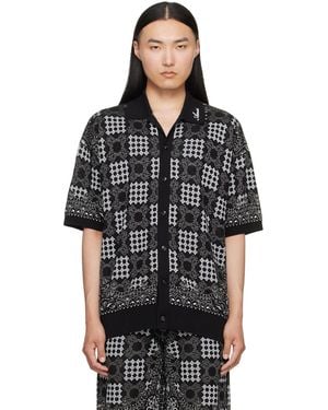 Amiri Ma Quad Check Mesh Knit Shirt - Black