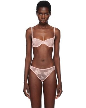 Fleur du Mal Bouquet Lace Scooped Balconette Bra - Red