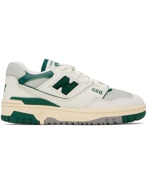 New Balance オフホワイト&ーン 550 スニーカー - ブラック