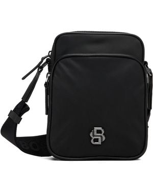 BOSS Reporter Double B Monogram Bag - Black