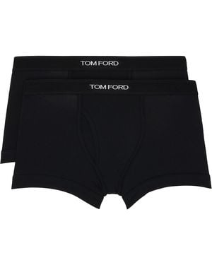 Tom Ford Two-Pack Cotton Modal Boxer Briefs - Black