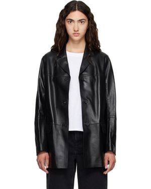 Loulou de Saison Nari Straight Leather Jacket - Black