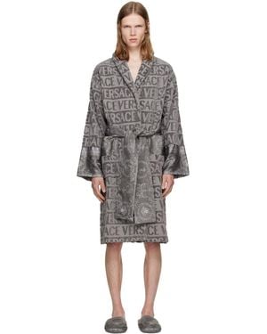 Versace 'I Heart Baroque' Bathrobe - Grey