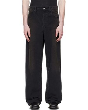 Ssstein Sulfur Dyed Oxford Vintage Wide Trousers - Black