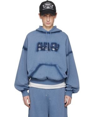 AVAVAV Shoulderless Logo Hoodie - Blue