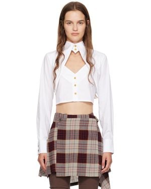 Vivienne Westwood ホワイト Cut Off Heart シャツ - マルチカラー